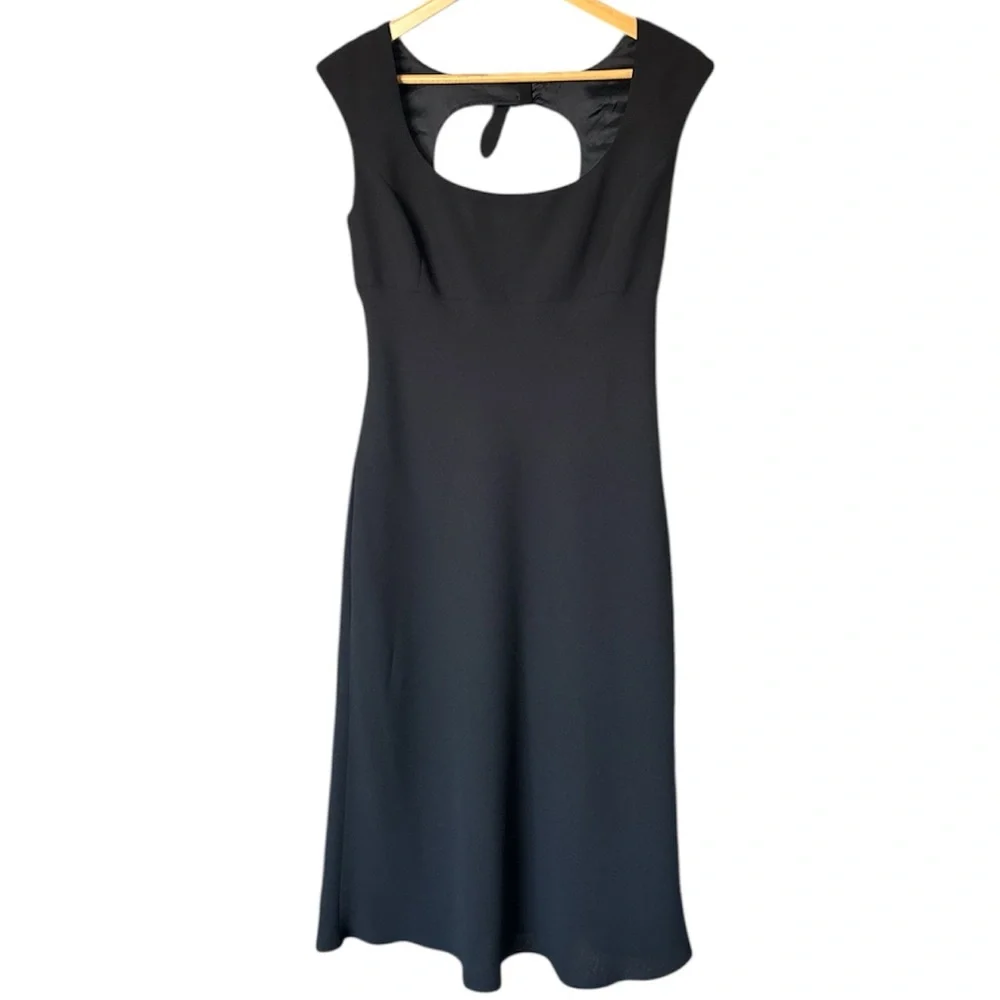 JONES NEW YORK 90s Minimalist LBD Cutout Back Buckle Dress | 10 - Picture 1 of 8